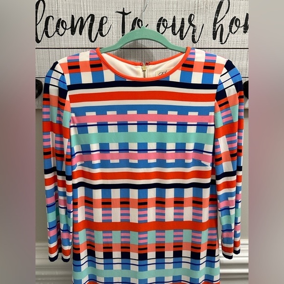 Eliza J Geometric Sheath Mini Dress sz 8 - Picture 3 of 8